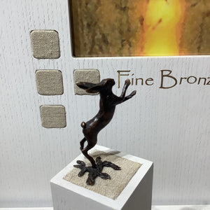 Miniature Bronze Boxing Hare