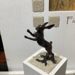 Miniature Bronze Boxing Hare