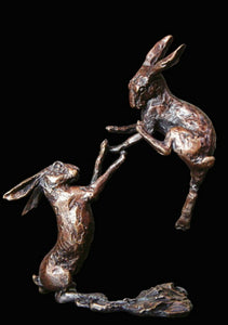 Bronze Hares Boxing