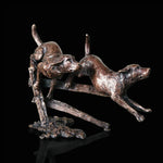Bronze Miniature: Two Labradors Running
